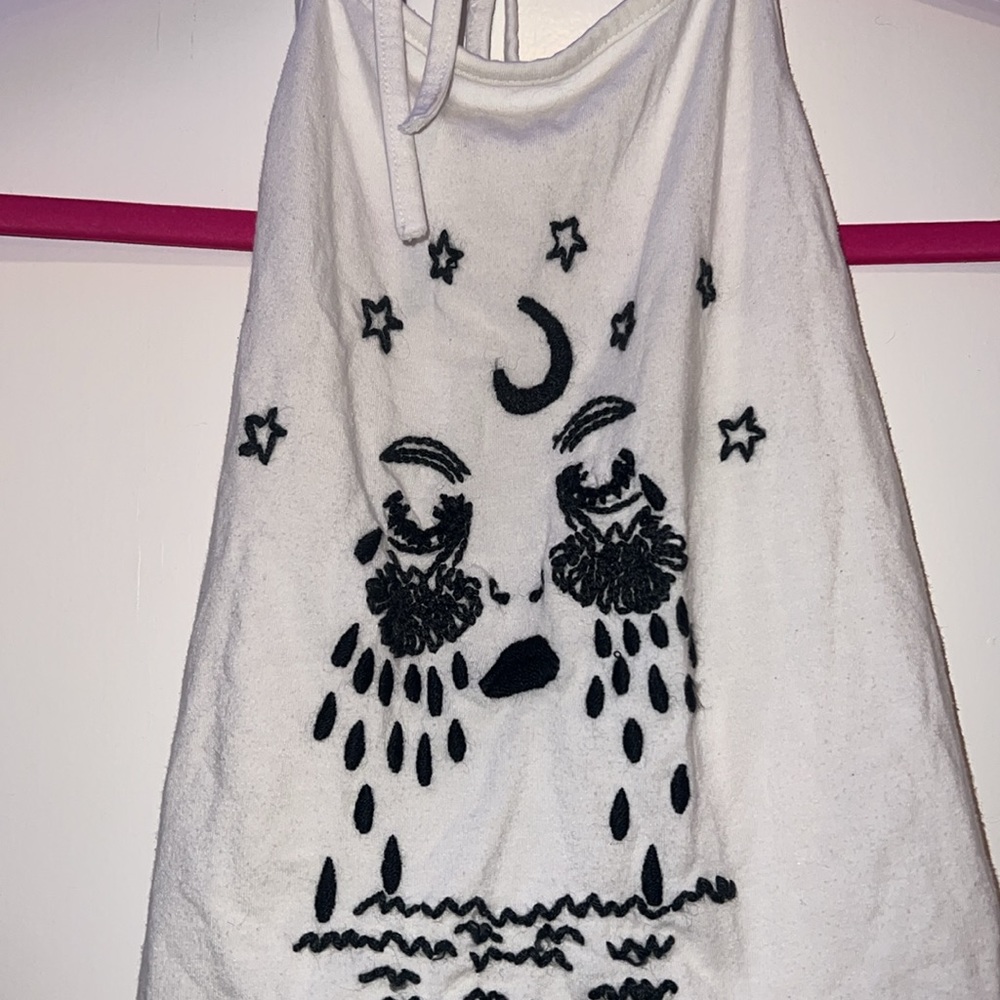 Brandy Melville vintage crying halter size S embroidered crop top shirt … - Picture 4 of 8